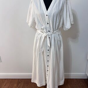 Preview White Midi Shirt Dress